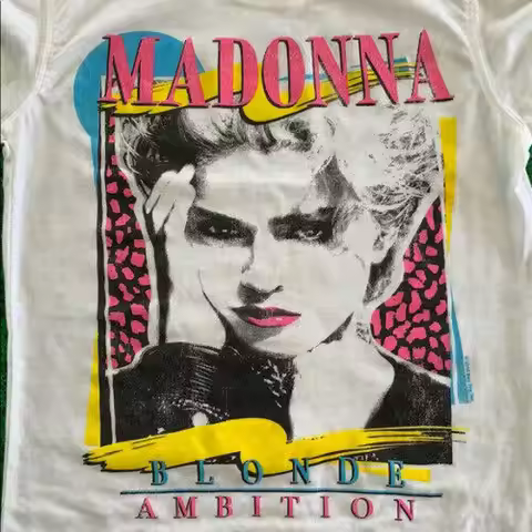 Madonna Blonde Ambition T-shirt White Reprint Unisex All Size BC548