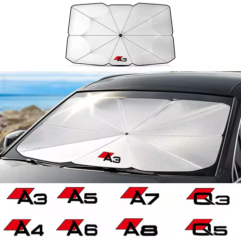 Car Windshield Sun Shade Blocks, UV Ray Reflector Umbrella, For AUDI A1, A3, 8p, A4, B4 A5, A6, A7, 