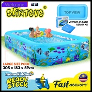 Mamakiddies Extra Large 3 Ring Inflatable Swimming Pool kids & Family Swimming Pool kolam Renang Bud