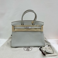 Hermes愛馬仕 birkin30珍珠灰銀扣togo皮 ，框O刻
