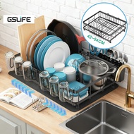 GSlife 1-Tier Extendable Dish drainer rack Kitchen Dish Rack Dish Storage Rack Plate