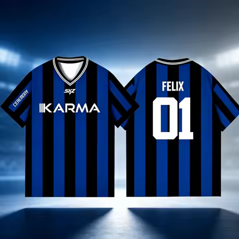 Summer New Stay KARMA Album Fans Support FELIX BANGCHAN HYUNJIN Streetwear Loose Short Sleeve T-shir
