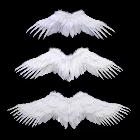 Kids Child Adult Black White Swallow Feather Angel Wing Show Props Wedding Birthday Party Christmas 