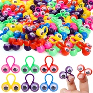 Random Colors Creative Wiggly Eye Finger Puppets Set Eye on Rings Googly Eyeball Ring Party Favor Toys for Kids