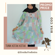 Tunik Kotak Kotak / Bella Tunik / Tunik Terbaru 2020 / Tunik Jumbo / Tunik Oversize / Tunik Muslim T