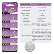 Original TIANQIU 10-200PCS AG6 Watch Battery 1.5V 370 LR69 LR920 LR921 SR920SW Alkaline Button Coin 