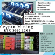 RIG MINING RTX 3060 12GB / Mesin mining Crypto ( 1 - 6 VGA )