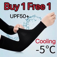 Buy 1 Free 1 Ice Silk Arm Sleeve UV Protection Cooling Arm Outdoor Sports Cycling Arm Sleeve UV Prot