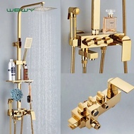 Luxury Golden Shower Shower Head Set 4 in 1 Shower Column Shower Set Thermostatic Shower Head Set Pr
