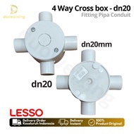 LESSO 4 WAY Cross box dn20mm Conduit Pipe Fitting 4 branches 20mm