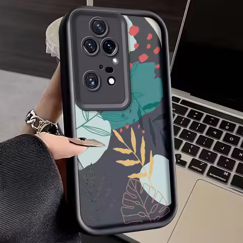 Fresh Green Leaf Painted Phone Case For Huawei P50 P40 P30 P20 Pro P50E P 50 40 30 Silicone Anti Dro