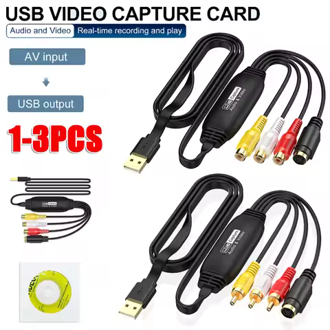 USB Video Capture Card VHS TV DVD VCR Audio Capture Adapter Card RCA To USB Video Converter for Mac 