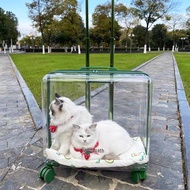 Cat Carrier Portable Trolley Box Cat Luggage Transparent Pet Travel Box Large Dog Stroller Cat Cage