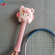 JESTINE Cartoon Badminton Racket Protector, Cinnamoroll Kt Cat Badminton Racket Handle Cover, Non Slip Elastic Drawstring Badminton Racket Grip Cover Outdoor