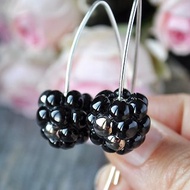 Blackberry earrings miniature food earrings fruit jewelry