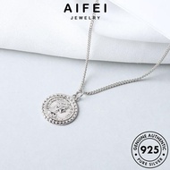 AIFEI JEWELRY Original Perak Chain Women Gold Accessories Silver 925 Pendant Necklace Leher Fashion Perempuan Medal Korean For Sterling Rantai 純銀項鏈 N50