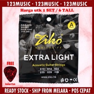 【POS CEPAT】 Ziko Acoustic Guitar String SET Tali Guitar Tali Kapok Gitar Tali Gitar Akustik SET FREE PICK【M'sia Seller 】