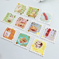台灣小吃燙金郵票貼紙