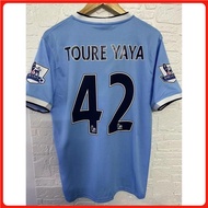 S-XXL      Top quality 13/14 Manchester City home retro sports jersey Toure YAYA #42
