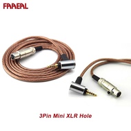 FAAEAL Headphone Upgrade Cable 3 Pin Mini XLR Hole 8 Core Copper Audio Headphones Replacement Wire F