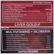 Saphlymarin / LIVER GOLD - F Silymarin Vitamins 60 Softgel Capsules