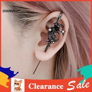 [CHA] Personality Statement Earrings Lady Ear Needles 1 Pair Moon Star Ear Needles Punk Rock Style P