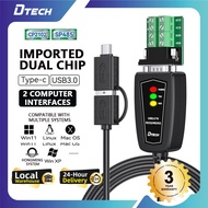 DTECH Type-C+USB3.0 to RS232/RS422/RS485 serial port cable with CP2102+SP485 dual chips 0.5m/1m/1.5m