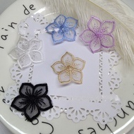 10pcs/set Organza Flower Patches for Clothes Lace Embroidery Patch Wedding Dress Applique Hair Pin B