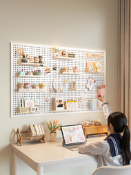 其他品牌 - 洞洞板置物架免打孔牆上收納學習書桌牆面牆壁金屬定製磁吸展示架