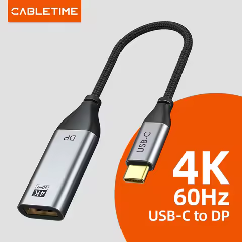 CABLETIME USB C to Displayport Adapter 4K 60Hz USB 3.1 Type C to DP Converter for Laptop PC Macbook 