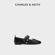 Charles & Keith | รองเท้าแมรี่เจน Gael Studded Crossover-Strap Bow