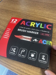 12 Colors Acrylic Brush Marker Set  水彩筆