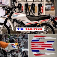MERAH Striping Sticker Polet list motor HONDA win 100 91 1991 red white full set standard bodybiru -