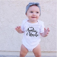 ✨Size Small Than Usual ✨Hello Auntie Uncle Newborn Girl Boy Baby Clothes High Quality Cute 100% Shor