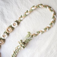 可調節法式編織小花手機掛繩 背繩