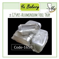 ±125pcs Aluminium Foil Tray Code-1650 with Lid/Cover Rectangle Dulang Kerajang Berkas Empat Segi Pan