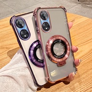 For OPPO A78 5G CPH2483 Case Electroplated TPU Shockproof Stand Back Cover Phone Casing For OPPO A78