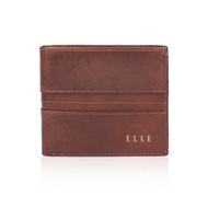 [ELLE HOMME] Exquisite Cowhide 3 Card Side Flip 3 Pane Wallet/Short Wallet/Men's Wallet (Light Brown