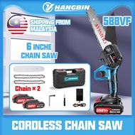 588VF/388VF 6”Inch Mini Cordless Chainsaw Wood Cutter Secateurs Portable Branch Pruning Saw Gergaji 