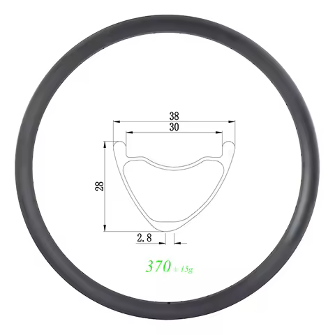 370g SL 29er MTB XC AM Trail 38mm asymmetric clincher tubeless carbon rim 30mm inner 28mm deep UD 3K