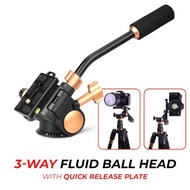 Qzsd Tripod 3-Way Fluid Head Pro Video Panning Head - Q08S