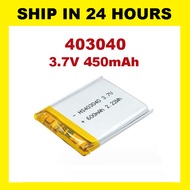 403040 Lithium Polymer Li-Po li ion Rechargeable Battery 3.7V 450mAh Lipo cells For Bluetooth speake