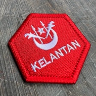 Kelantan Hexagon embroidered shape