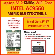 INTEL AC9560 WIFI5 BLUETOOTH5.1 Laptop M.2 CNVio WiFi Card 9560NGW Wireless CNVI