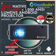 [TRUE NATIVE 1440P / 2K RESOLUTION ANDROID 11 | 1,200 ANSI LUMENS] SHORT THROW QHD PROJECTOR - OMNIAUDIO FHD 8K ULTRA BR