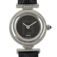Fendi FENDI手錶 320L 不鏽鋼 x 皮革石英類比顯示黑色錶盤女士 [二手]