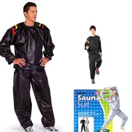 unistar sauna suit unisex stelan sport baju pembakar lemak jaket slim - hitam