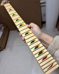 24 Fret Maple Guitar Neck Pyramid Inlays Electric Guitar Gloss Lock Nut Replace