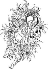 Temporary Tattoo,Foxskull,Fox Tattoos,Lasts 1-2 Weeks,Real Tattoo Look,Water-Resistant,Resilience,19