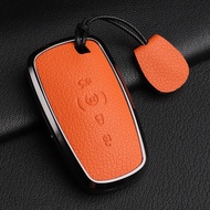 WUCHU | ฝาครอบกุญแจเข้ากันได้กับ Ford โลหะและหนัง
